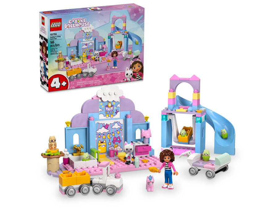 LEGO Gabby's poppenhuis 10796 Gabby's kittendagverblijf, doos en gebouwde set