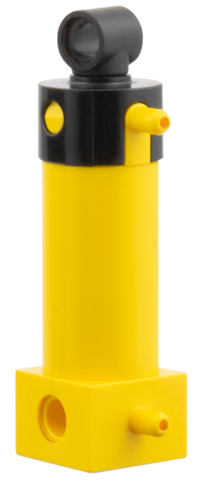 LEGO 2793c01 Pneumatic Cylinder with 2 Inlets Medium (48mm) with Black Top in Yellow