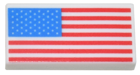 LEGO 3069pb0797 - Tile 1 x 2 with United States Flag Pattern