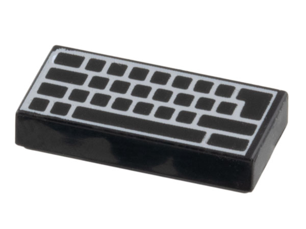 LEGO 3069pb0856 - Tile 1 x 2 with Computer Keyboard Blank Keys Pattern