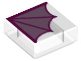 LEGO 3070pb223 - Tile 1 x 1 with Magenta Dragon Wing Pattern