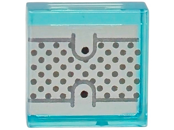 LEGO 3070pb390 - Tile 1 x 1 with Black and Dark Bluish Gray Dots and Lines on Silver Background Pattern