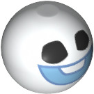 LEGO 32474pb019 - Technic Ball Joint with Black Eyes, Bright Light Blue Mouth Smile, Medium Blue Outline Pattern (Frozen Snowgie Head)