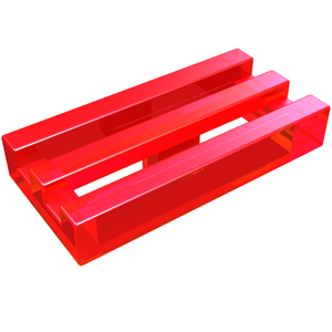 LEGO 2412b Tile, Modified 1 x 2 Grille with Bottom Groove in Trans-Red - Authentic LEGO Part