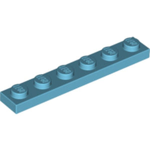 LEGO 3666 Plate 1 x 6 in Medium Azure - Authentic LEGO Part