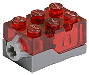 LEGO 54930c01 - Electric, Light Brick 2 x 3 x 1 1/3 with Trans-Red Top and Red LED Light