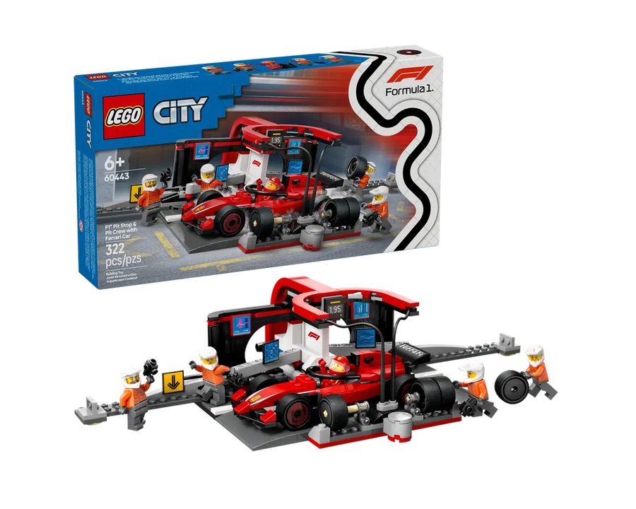 LEGO City 60443 - F1 Pit Stop & Pit Crew with Ferrari Car