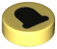 LEGO 98138pb253 - Tile, Round 1 x 1 with Black Eye with Partially Closed Straight Eyelid Pattern