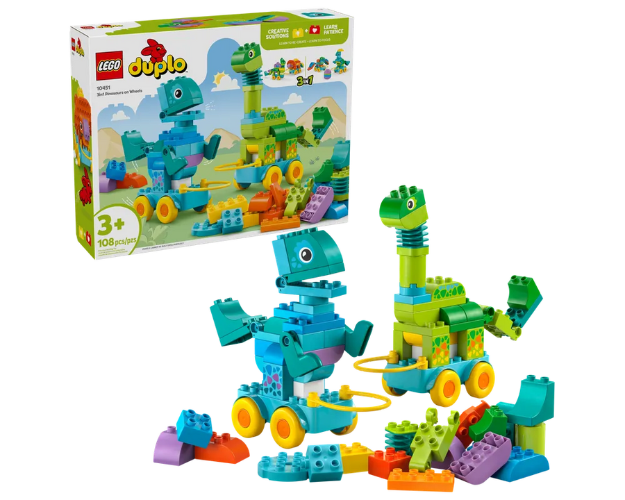 LEGO DUPLO 10451 - 3in1 Dinosaurs on Wheels - Authentic LEGO Set Main Image