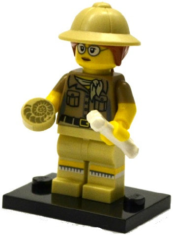 LEGO Collectible Minifigures col13-6 - col13 Paleontoloog, Serie 13 (Complete Set met Standaard en Accessoires)