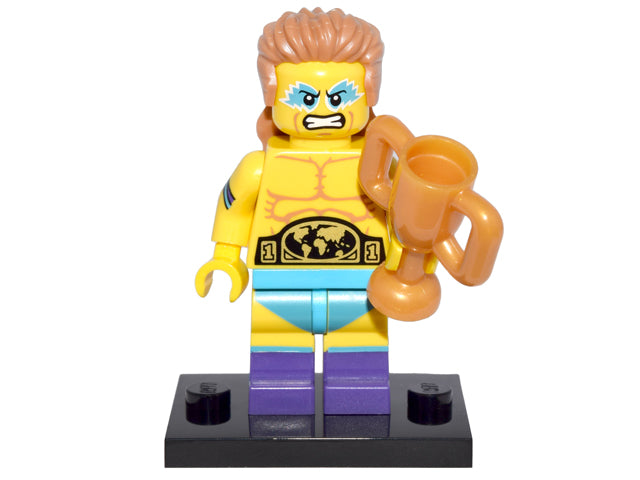 LEGO Collectible Minifigures col15-14 - col15 Worstelkampioen, Serie 15 (Complete Set met Standaard en Accessoires)