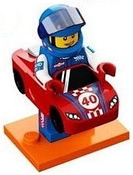LEGO Collectible Minifigures col18-13 - col18 Race Car Guy, Series 18 (Complete Set with Stand and Accessories)