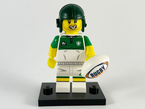 LEGO Collectible Minifigures col19-13 - col19 Rugby Speler, Serie 19 (Complete Set met Standaard en Accessoires)