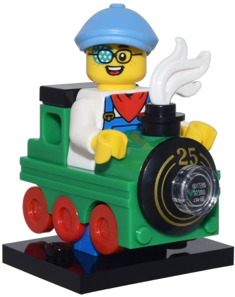 LEGO Collectible Minifigures col25-10 - col25 Train Kid, Series 25 (Complete Set with Stand and Accessories)