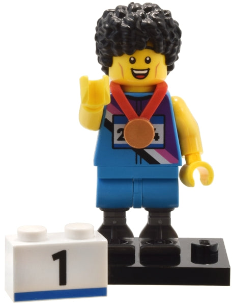 LEGO Collectible Minifigures col25-4 - col25 Sprinter, Series 25 (Complete Set with Stand and Accessories)