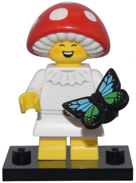 LEGO Collectible Minifigures col25-6 - col25 Mushroom Sprite, Series 25 (Complete Set with Stand and Accessories)