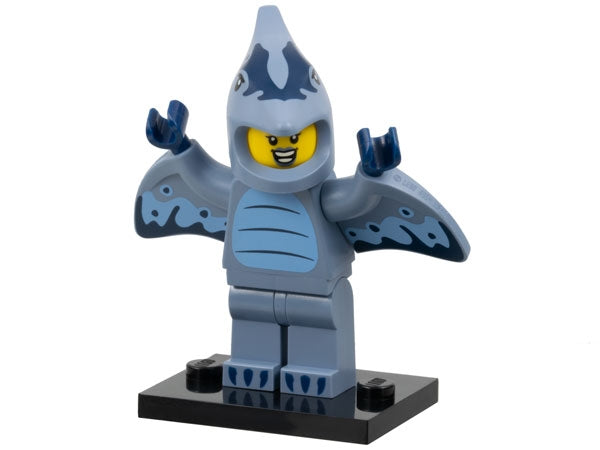 LEGO Collectible Minifigures col27-6 - col27 Pterodactyl Kostuum Fan, Serie 27 (Complete Set met Standaard en Accessoires)