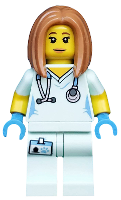 LEGO Collectible Minifigures 71018-5 Veterinarian, minifigure in scrubs with stethoscope