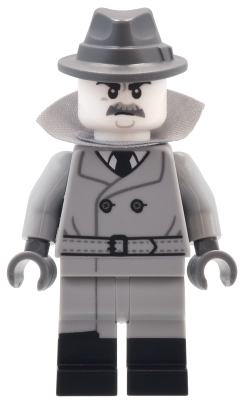 LEGO Collectible Minifigures 71045-1 Film Noir Detective, minifigure in grey trench coat and fedora