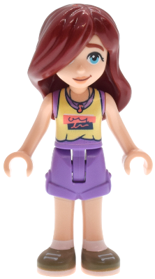 LEGO Minifigure frnd0819 - Friends Paisley - Bright Light Yellow and Medium Lavender Tank Top, Medium Lavender Shorts, Dark Tan Shoes