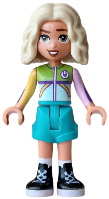 LEGO Minifigure frnd0868 - Friends Nova - Light Aqua and Lime Sweater, Dark Turquoise Shorts, Black Boots