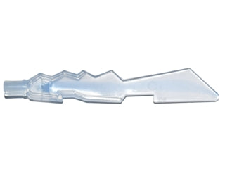 LEGO 11439pb04 - Minifigure, Weapon Sword Blade with Jagged Edges and Bar End with Marbled Trans-Medium Blue Pattern