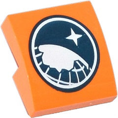 LEGO 15068pb004 - Helling, gebogen 2 x 2 x 2/3 met donkerblauw en wit Arctic Explorer logo patroon