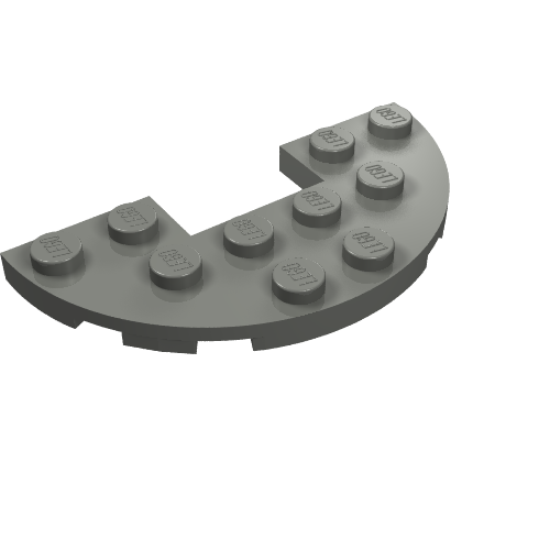 LEGO 18646 - Ronde halve plaat 3 x 6 met 1 x 2 uitsparing