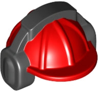 LEGO 18899pb01 - Minifigure, Headgear Helmet Construction with Molded Black Ear Protectors / Headphones Pattern