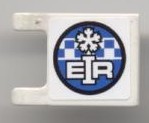 LEGO 2335pb054 - Vlag 2 x 2 Vierkant met Sneeuwvlok en 'EIR' Patroon aan Beide Zijden (Stickers) - Set 8124