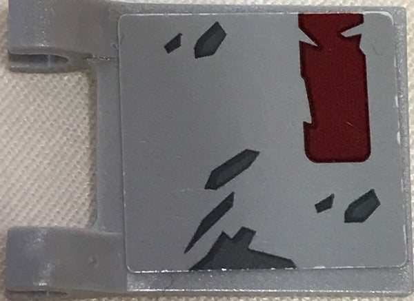 LEGO 2335pb188 - Flag 2 x 2 Square with SW Dark Red and Dark Gray Markings Pattern on Both Sides (Stickers) - Set 75202