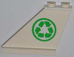 LEGO 2340pb045L - Staart 4 x 1 x 3 met recyclingpijlen patroon aan linkerkant (Sticker) - Set 4432