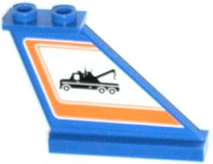 LEGO 2340pb049R - Tail 4 x 1 x 3 with Tow Truck in Orange Border Pattern on Right Side (Sticker) - Set 60056