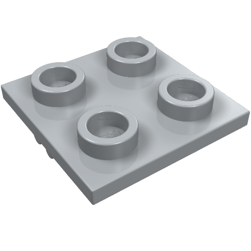 LEGO 2415 - Aangepaste plaat 2 x 2 dun met Plane Single Wheel Holder