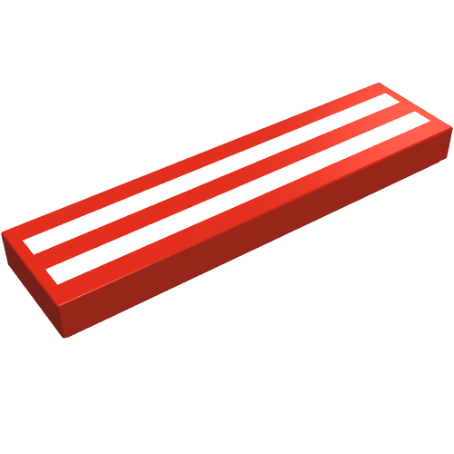 LEGO 2431p51 - Tegel 1 x 4 met Witte Horizontale Strepen Patroon