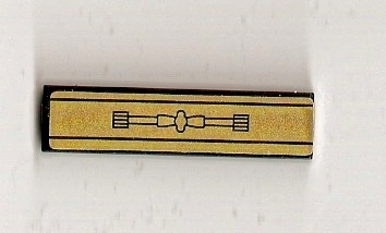LEGO 2431pb0072 - Tegel 1 x 4 met Gouden Paneelpatroon (Sticker) - Set 8007