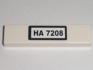 LEGO 2431pb0157 - Tegel 1 x 4 met Zwart 'HA 7208' Patroon (Sticker) - Set 7208