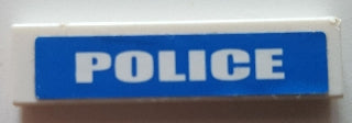 LEGO 2431pb0447 - Tegel 1 x 4 met 'POLICE' op blauwe achtergrond patroon (Sticker) - Set 7245-2