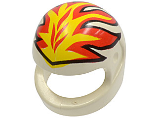 LEGO 2446px5 - Minifigure, Headgear Helmet Motorcycle (Standard) with Yellow and Red Flames Pattern