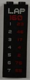 LEGO 2454pb055 - Steen 1 x 2 x 5 met Race Ronde en Scorebord Patroon aan Beide Zijden (Stickers) - Set 8125