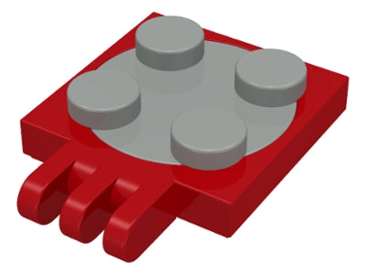 LEGO 251c01 - Turntable 2 x 2 Plate with Hinge with 3 Fingers with Light Gray Top (251 / 3679)