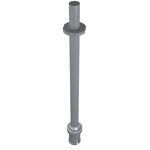LEGO 2714b - Bar 8L with Stop Rings and Pin (Technic, Figure Accessory Ski Pole) - Flat End