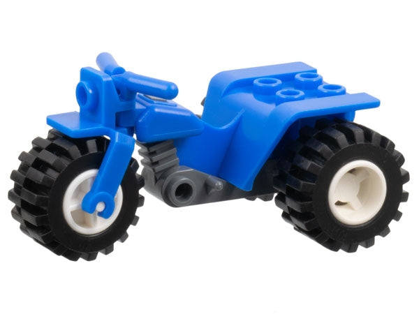 LEGO 30187c06 - Tricycle with Dark Bluish Gray Chassis and Wheels - Notched Holes on Rear Wheels