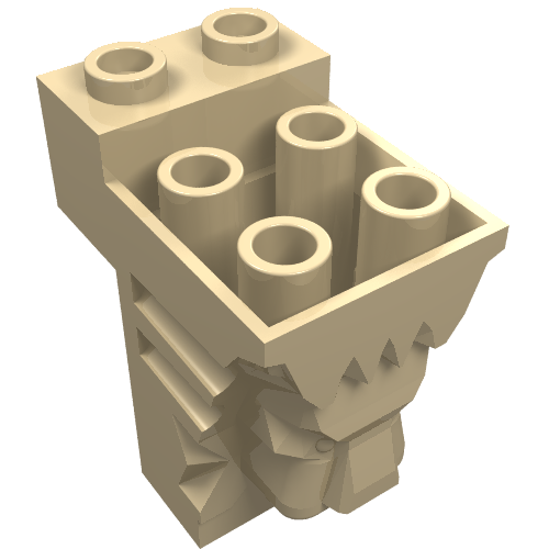 LEGO 30274 - Aangepaste steen 2 x 3 x 3 met uitsnijding en leeuwenkop - 6 holle studs