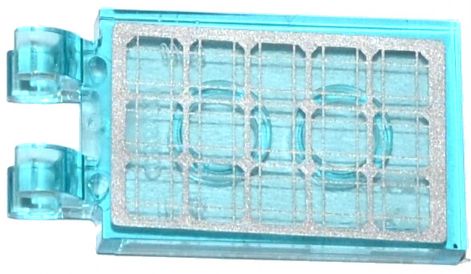 LEGO 30350bpb032 - Aangepaste tegel 2 x 3 met 2 Open O Clips met zilverkleurig zonnepaneelpatroon (Sticker) - Sets 60036 / 60078 / 60080