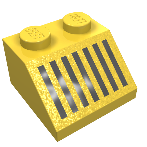 LEGO 3039p05 - Helling 45 2 x 2 met zwart roosterpatroon met 7 verticale lijnen