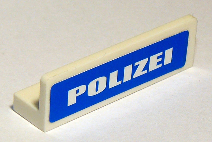 LEGO 30413pb020 - Paneel 1 x 4 x 1 met 'POLIZEI' op blauwe achtergrond (Sticker) - Set 7236-2