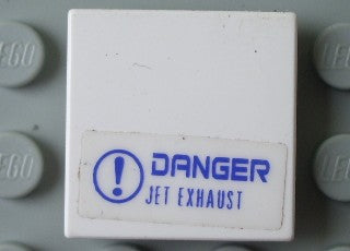 LEGO 3068pb0309 - Tile 2 x 2 with 'DANGER JET EXHAUST' Pattern (Sticker) - Set 7700
