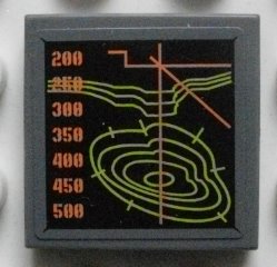 LEGO 3068pb0427 - Tegel 2 x 2 met scherm met terreinkaart en hoogteniveau patroon (Sticker) - Set 8959