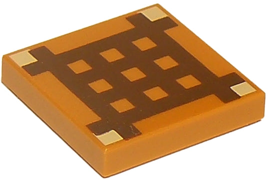 LEGO 3068pb0893 - Tegel 2 x 2 met Donkerbruin Minecraft Crafting Table Rasterpatroon
